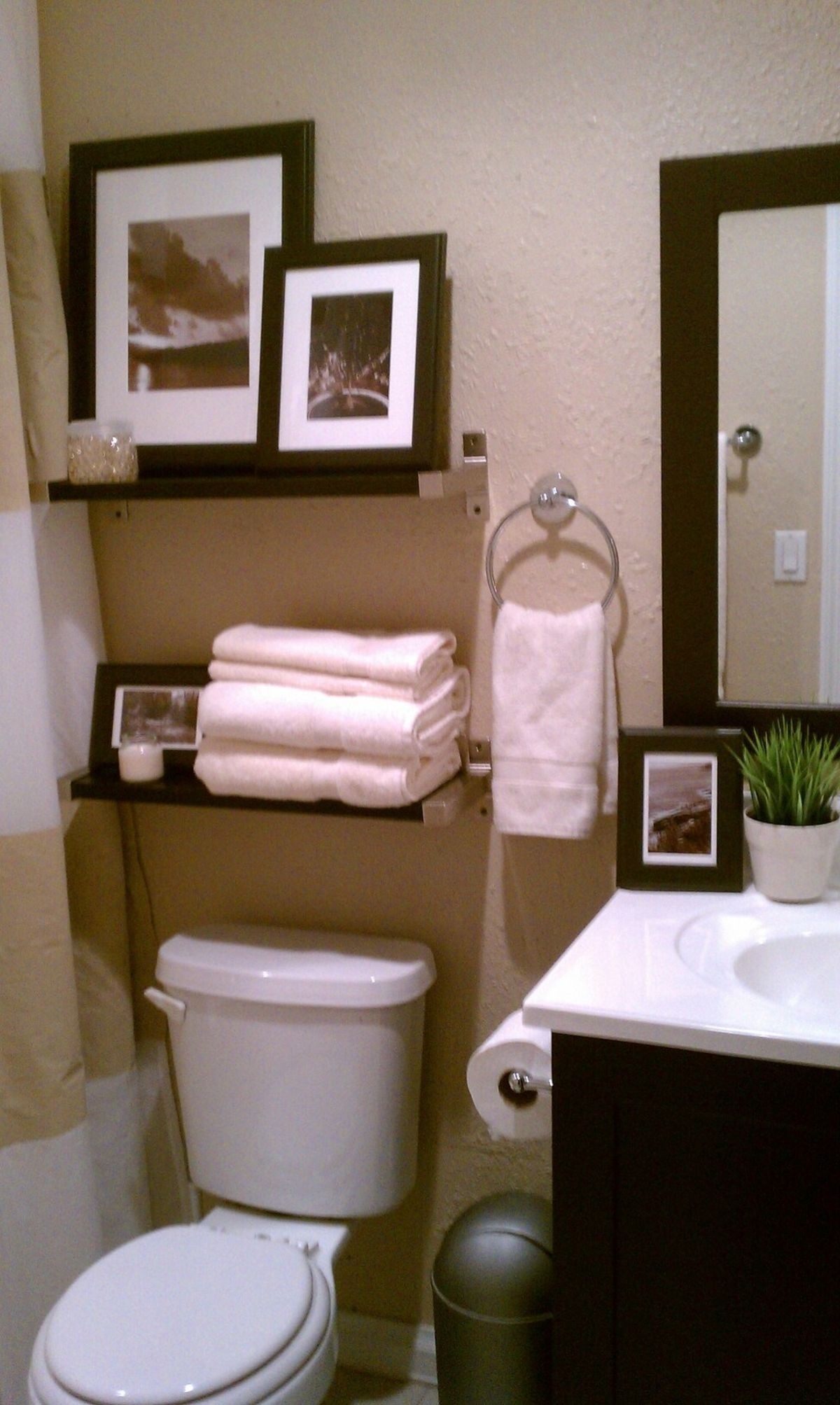 Shelves above toilet