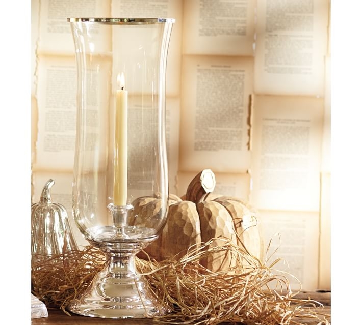 Silver hurricane candle holders