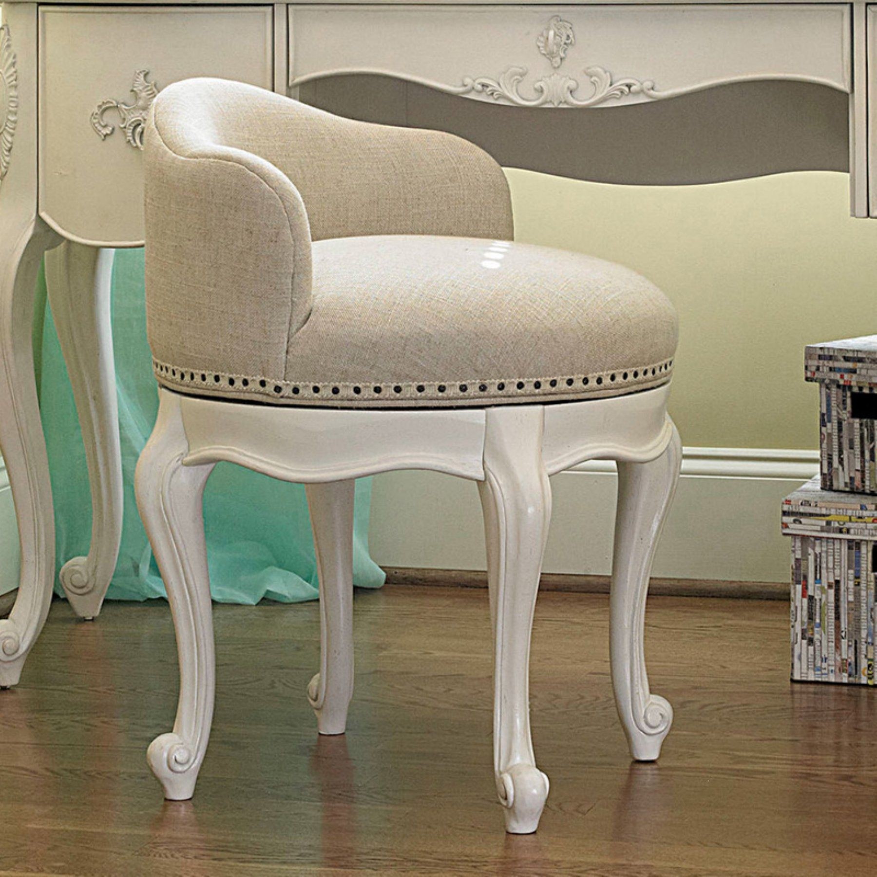 smartstuff smartstuff Bellamy Swivel Vanity Stool - Daisy White