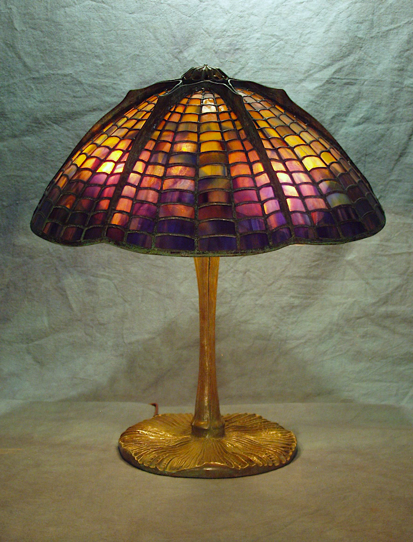 Spider shade on mushroom base century studios 15 tiffany studios