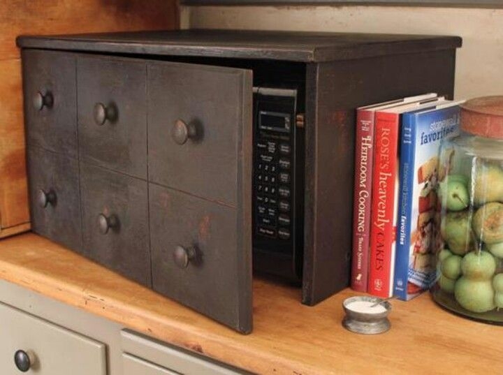 Wood microwave cabinet