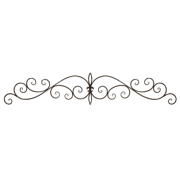 American Mercantile Decorative Metal Wall Scroll, 60-Inch, Black