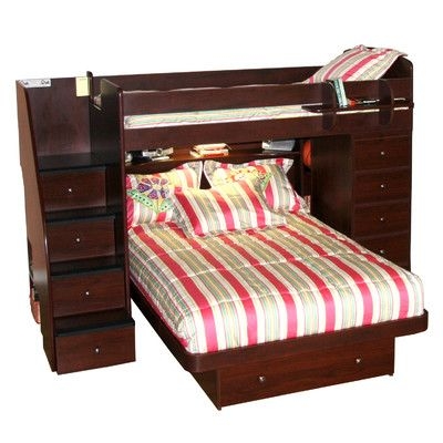 Berg Furniture Sierra Twin Space Saver L Shaped Bunk Bed With Stairs And Storage