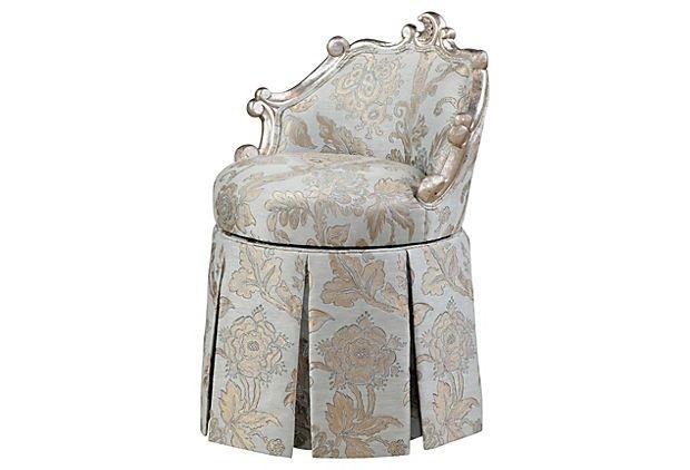 Clio swivel vanity stool on