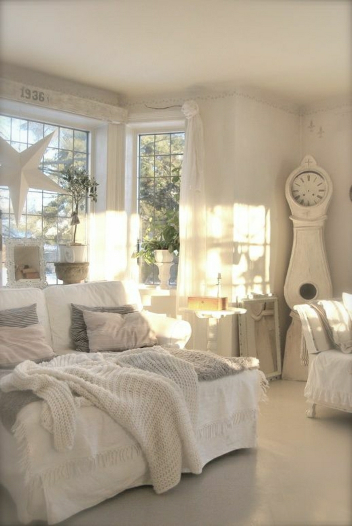 Cream grandfather clock
