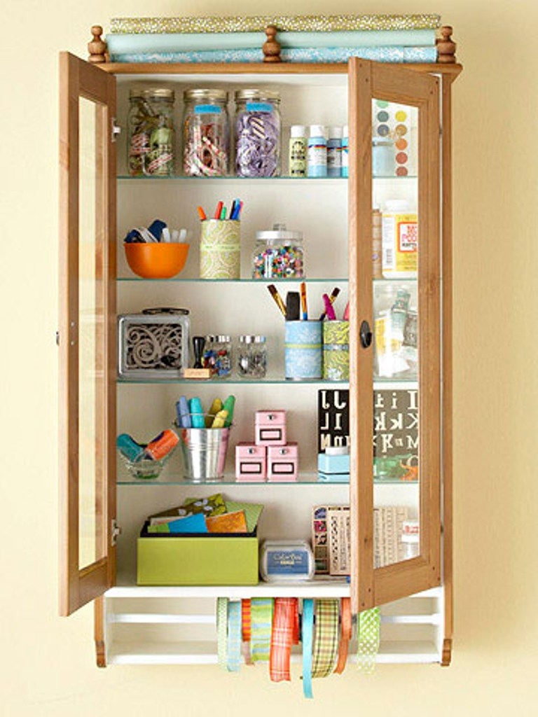 Curio shelves wall