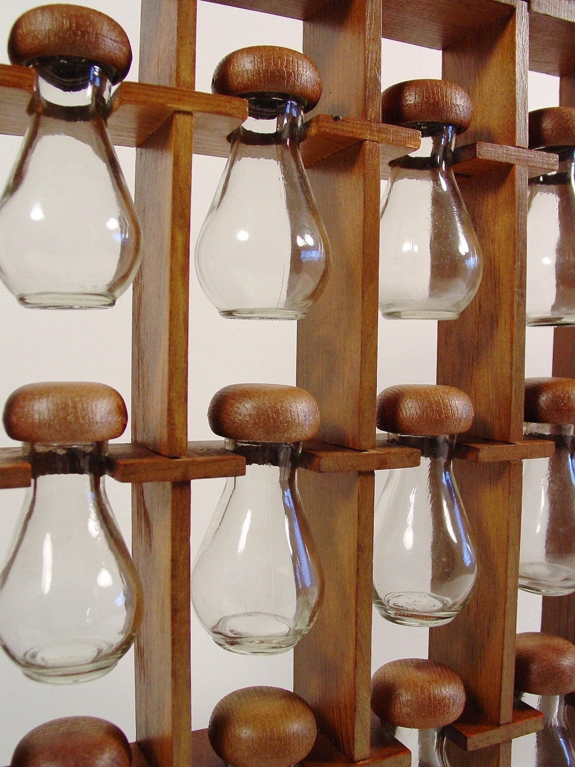 Mid century spice rack wooden hanging