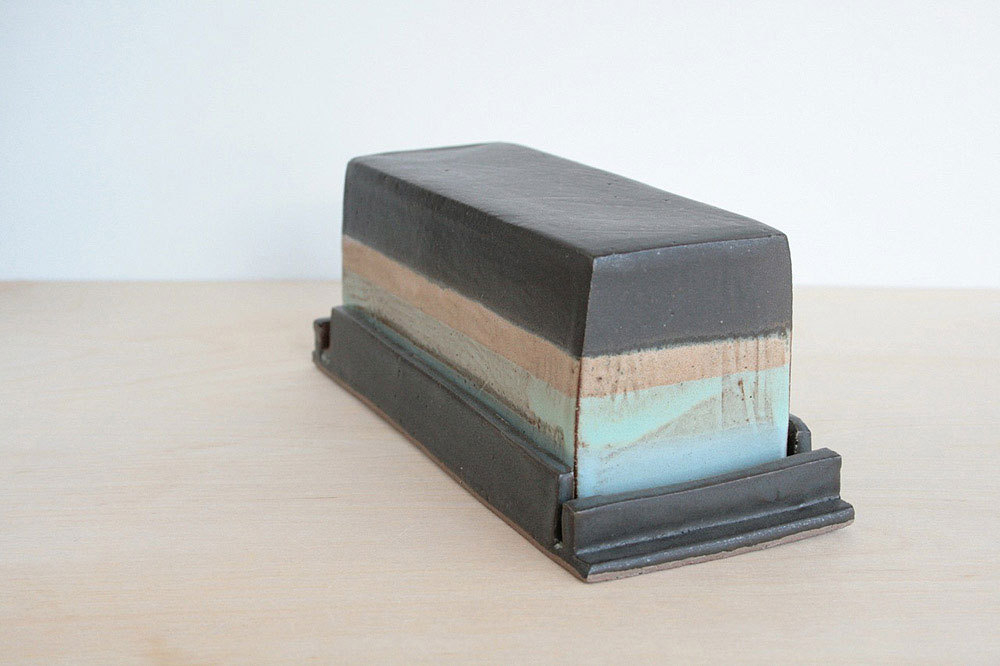 Modern butter dish handmade pottery