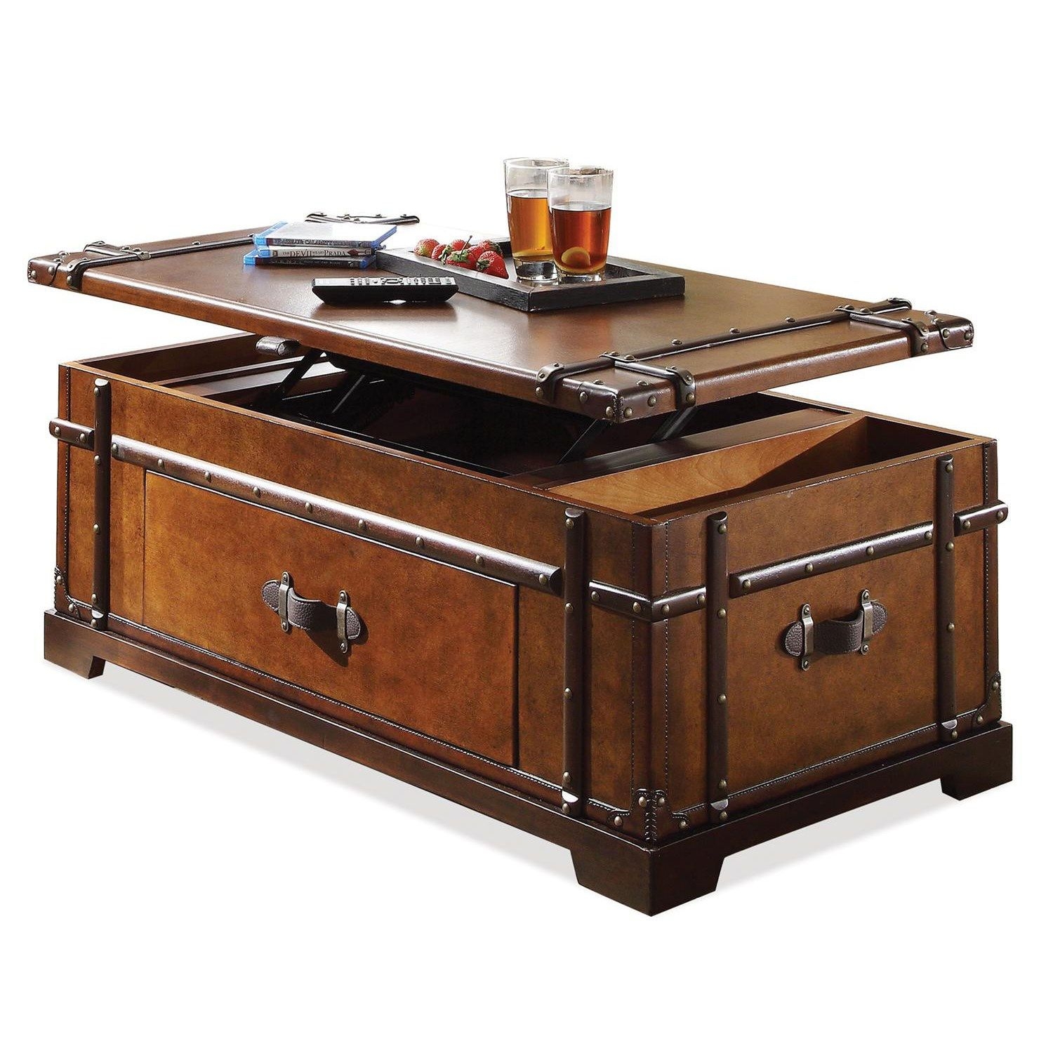 Riverside furniture latitudes steamer trunk coffee table with lift top