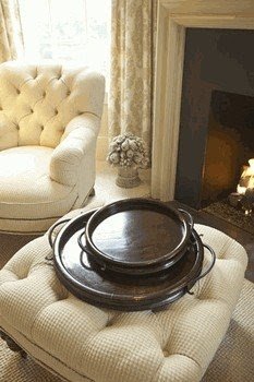 Round wooden tray 17