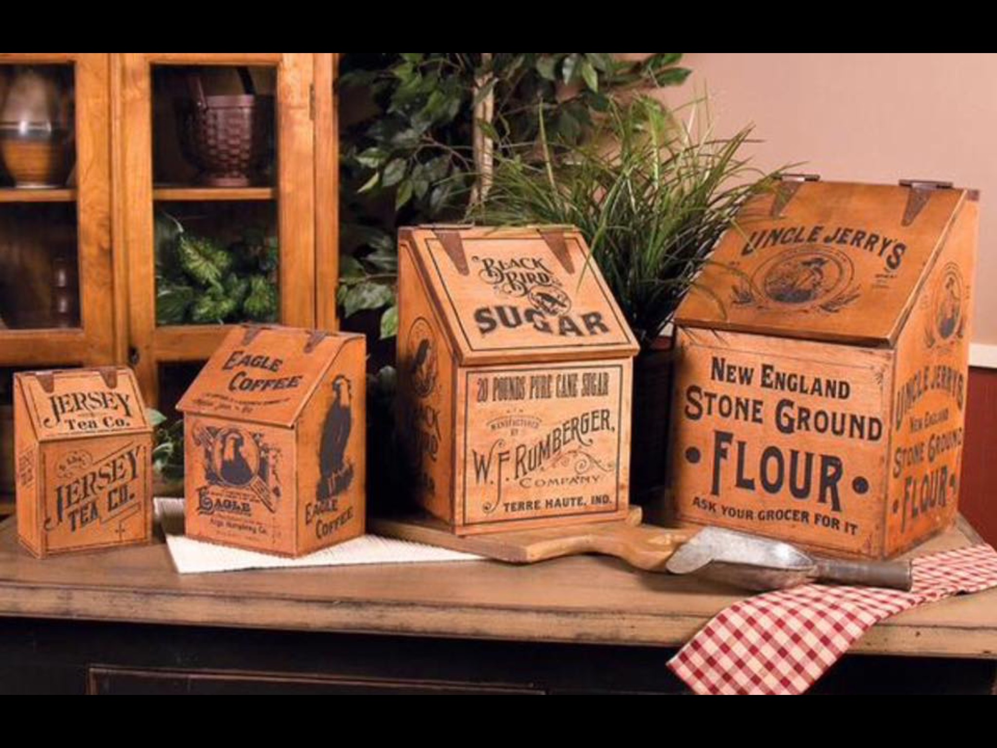 Rustic kitchen canister set