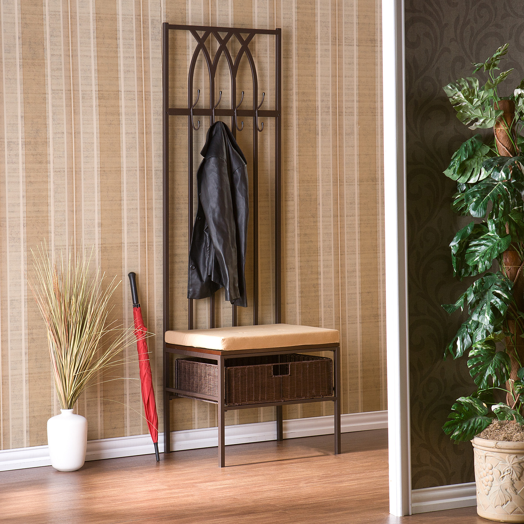 Small hall tree bench 8