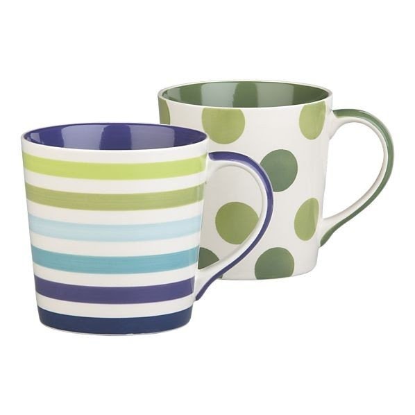 Striped coffee mugs