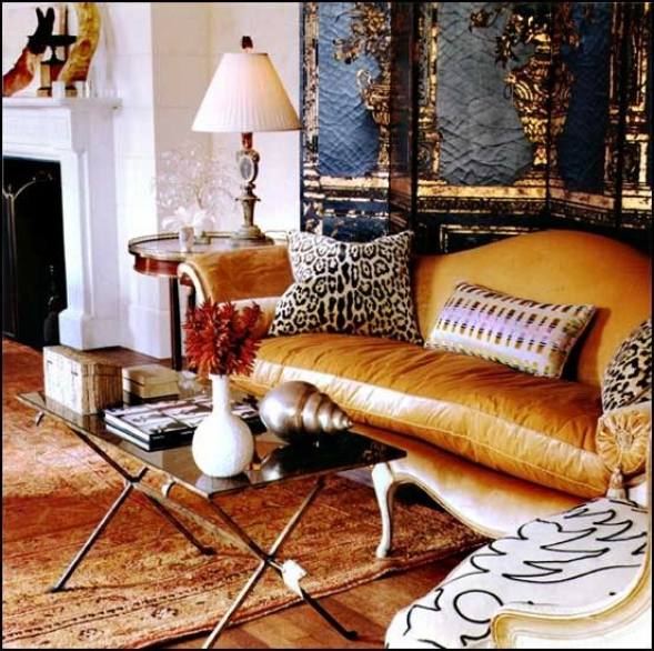 Camel back leather sofa