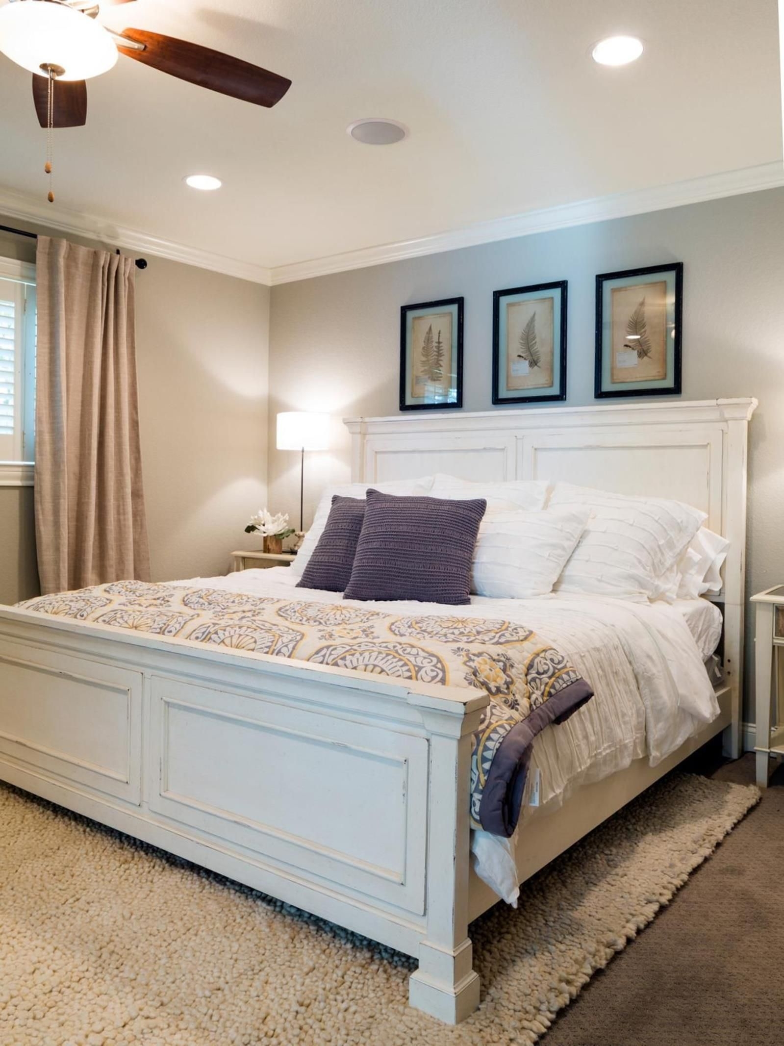 Distressed white bed