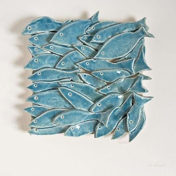 Fish tile 32 fish ceramic tile nautical