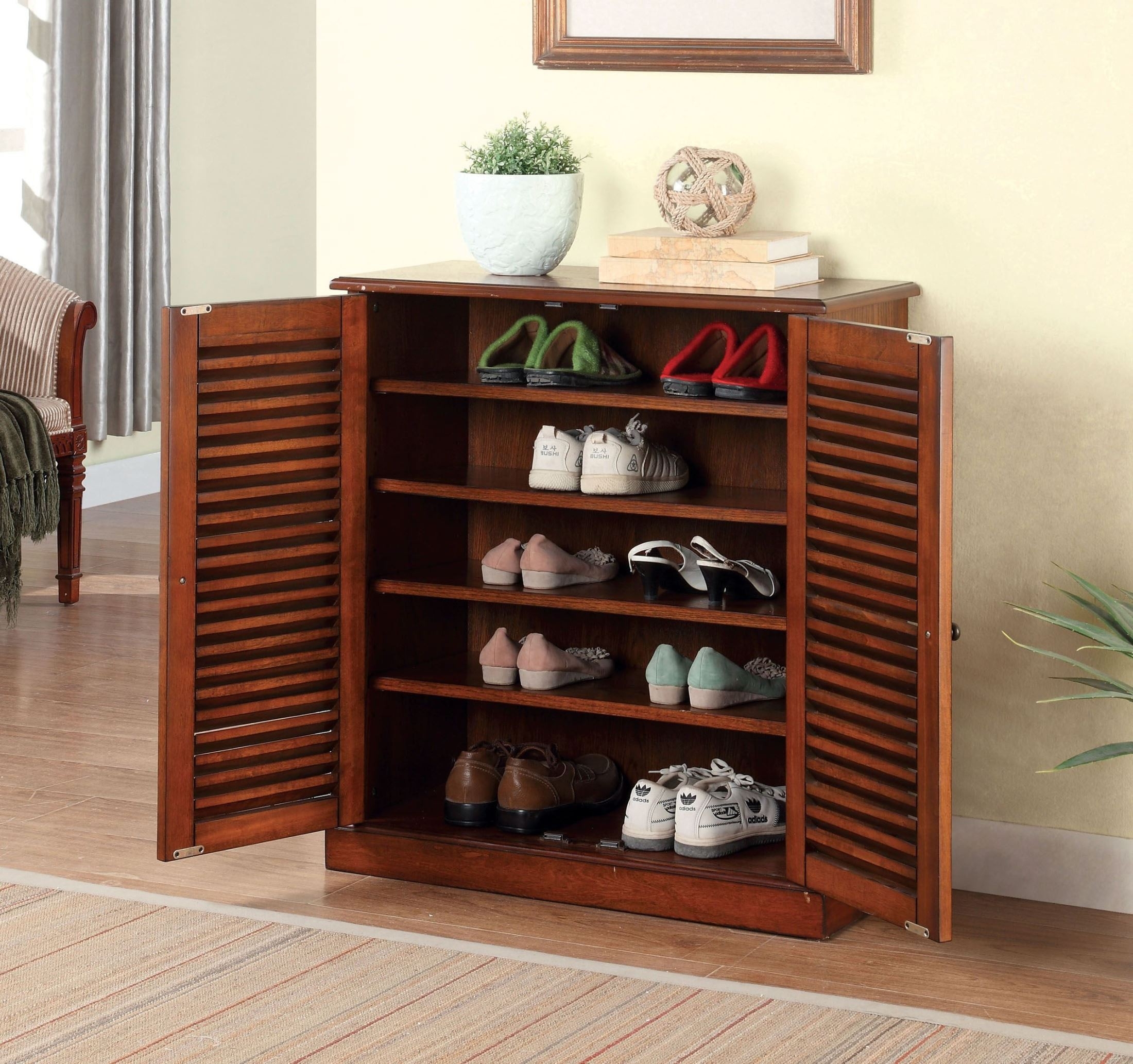 Furniture Of America Delza 5 Shelf Shoe Cabinet