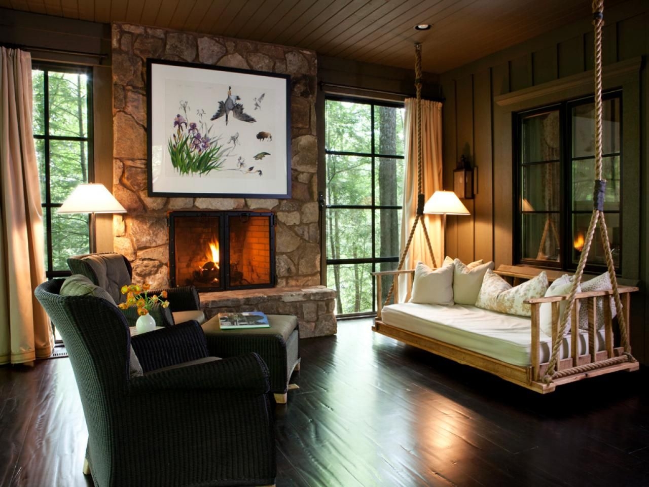 Indoor porch swing