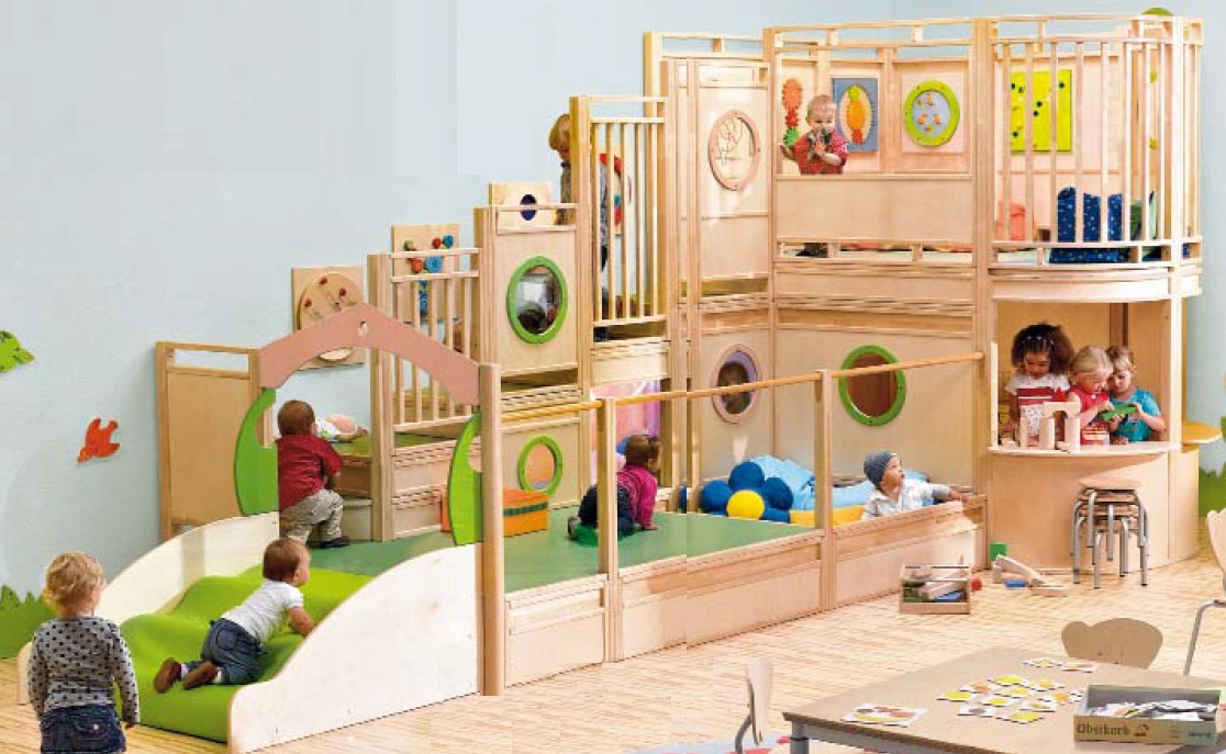 Indoor wooden playhouse
