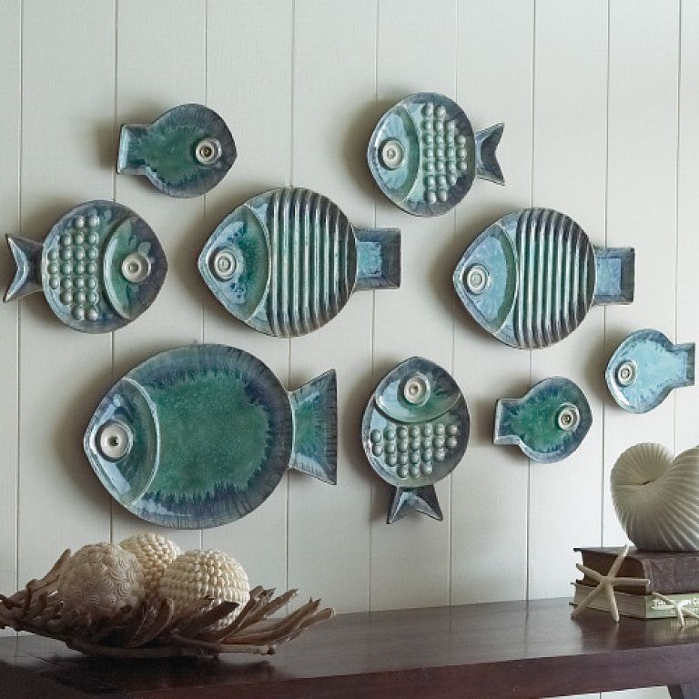 Malibu fish plates set of 9 eclectic serveware