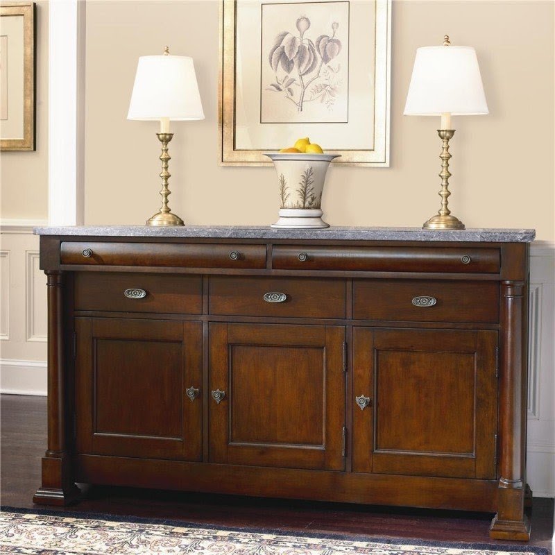 Marble top buffet sideboard