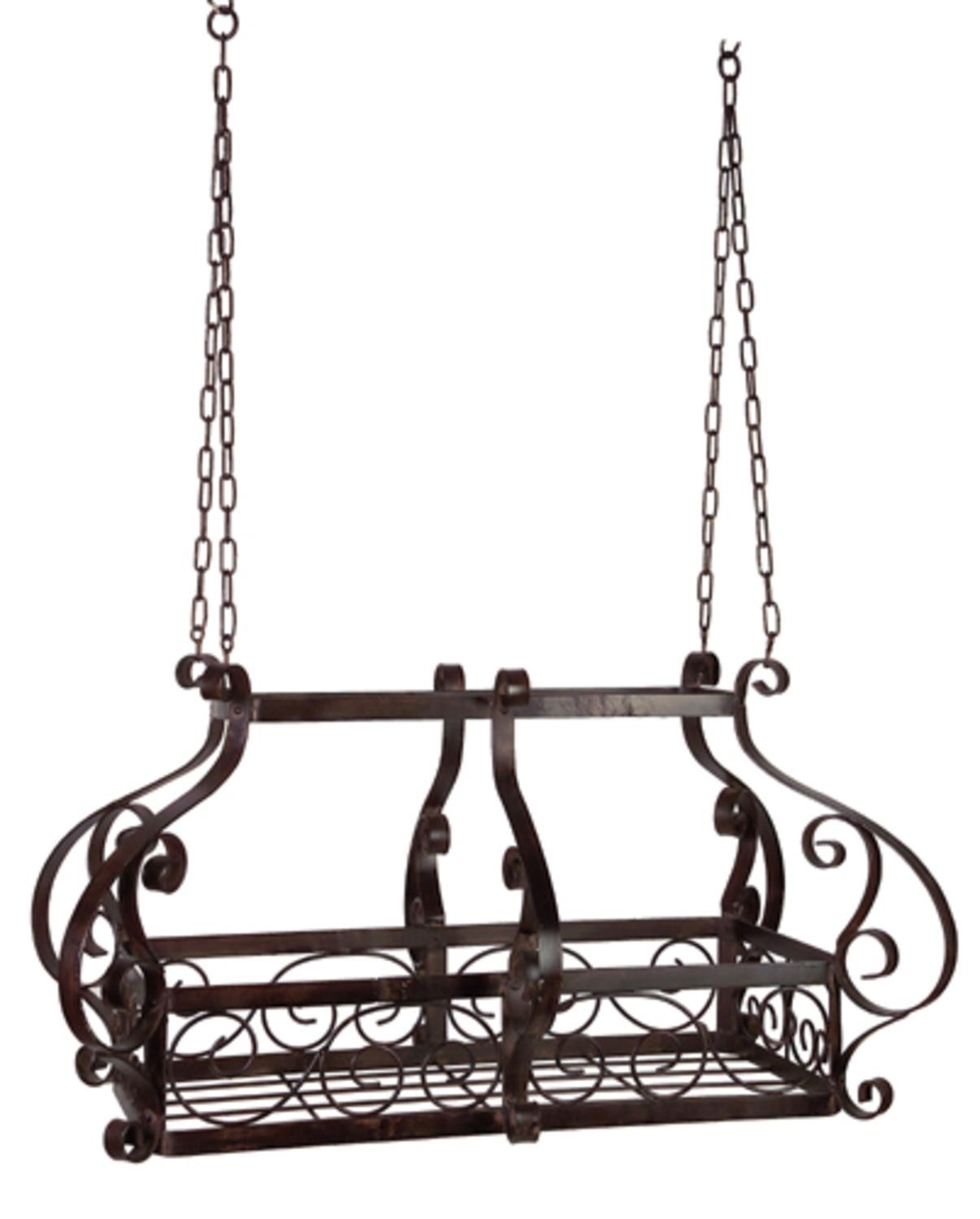 Old World Kitchen Wrought Iron Hanging Pot Rack For Cooking Pots Amp Pans