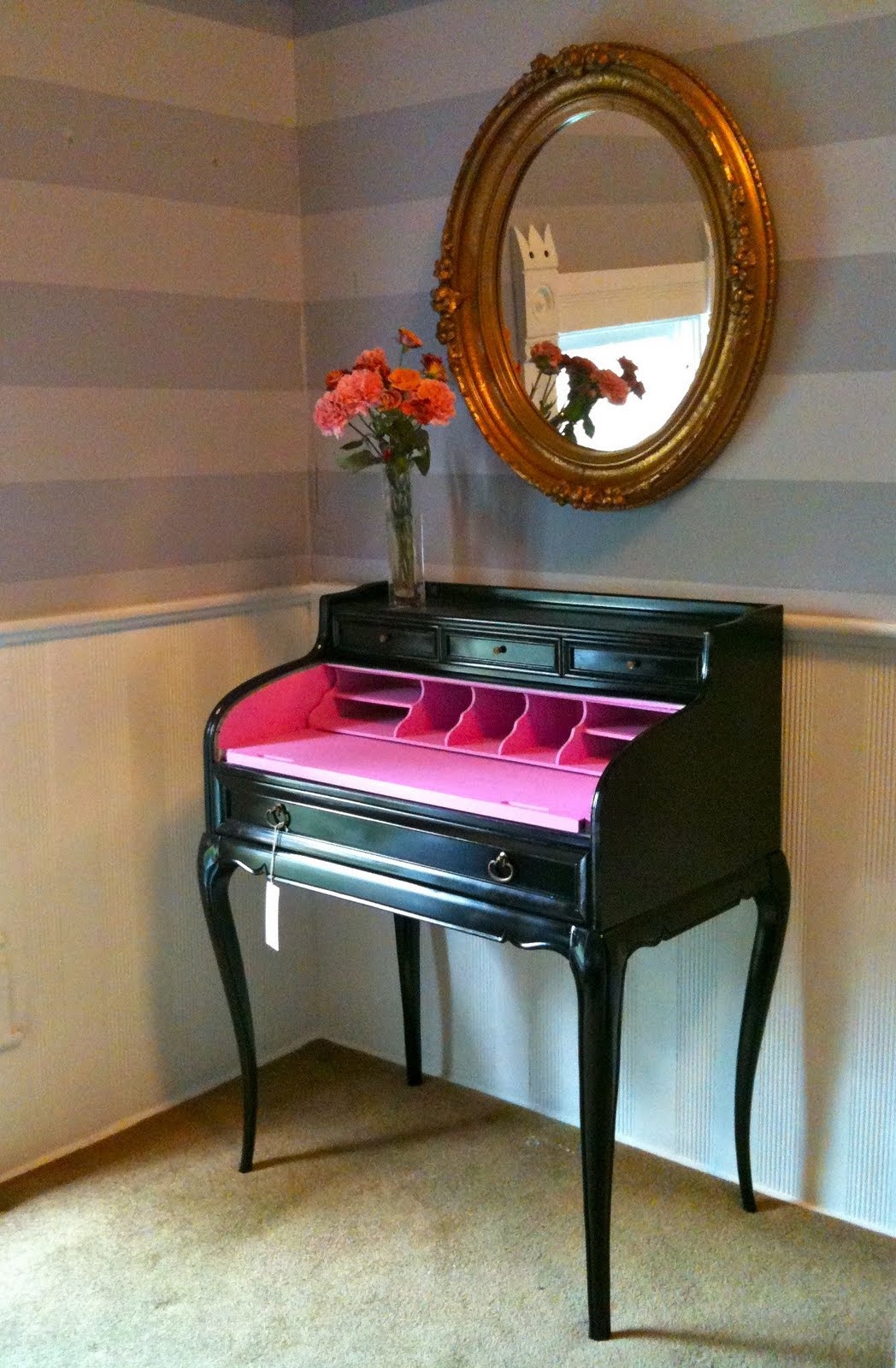 Painting a roll top desk