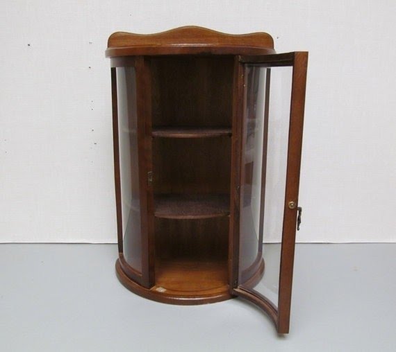 Vintage wall hanging curio cabinet