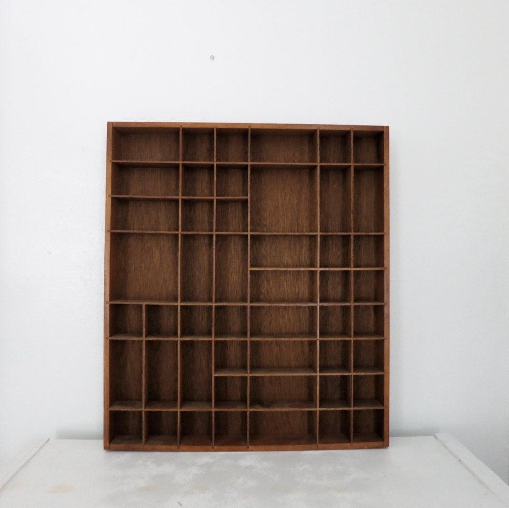 Vintage wooden curio shelf wall hanging