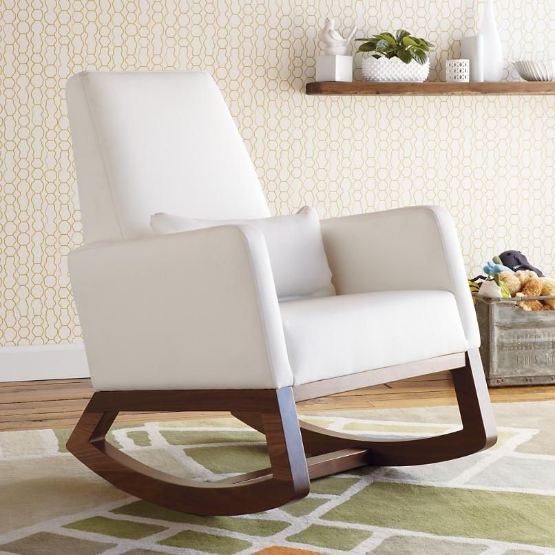 White leather joya rocker in rockers gliders 1