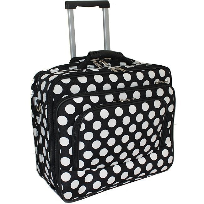 World Traveler White Dot Fashion Print Womens Rolling 17 Inch Laptop Case