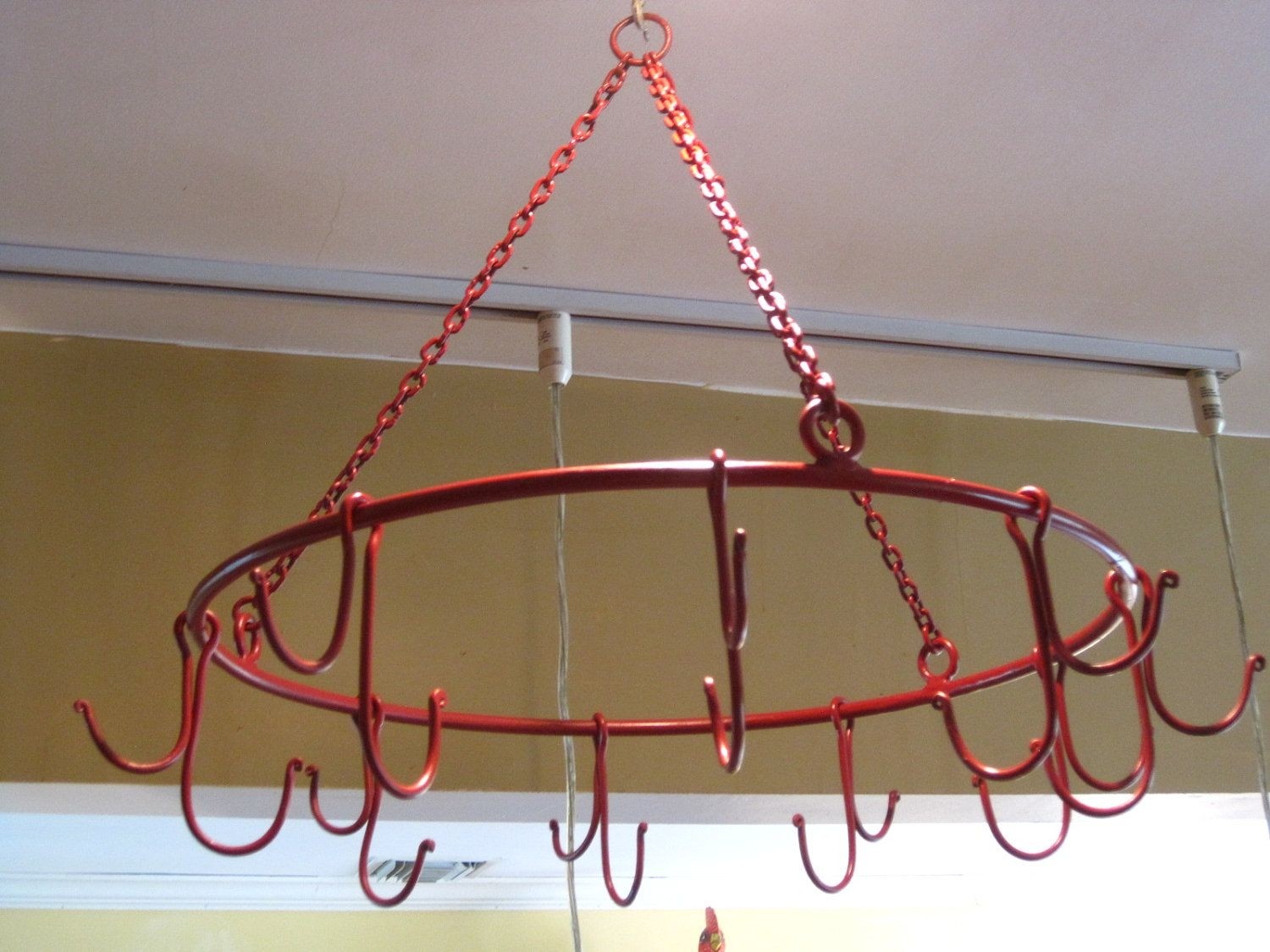 Wrought iron hanging pot rack almost