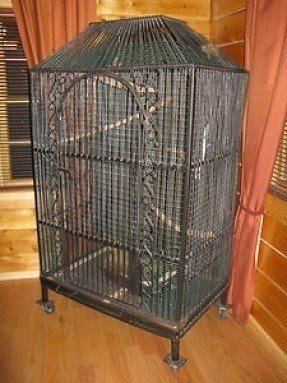 Antique Wrought Iron Bird Cage