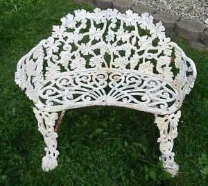 Cast iron grape vine bench lawn yard patio 33 long