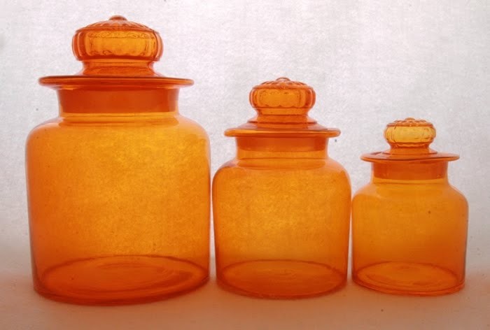 Cobalt blue glass canister set