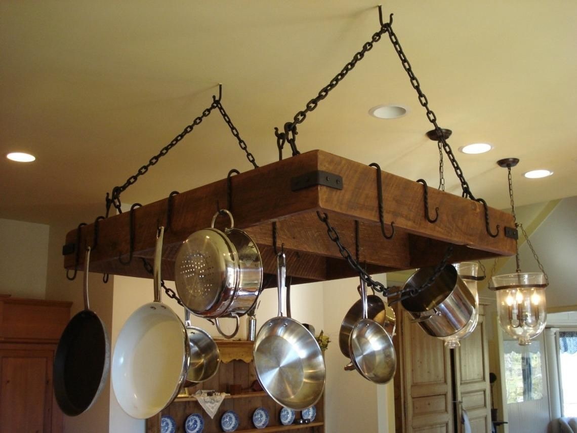 Custom built pot pan storage racks from