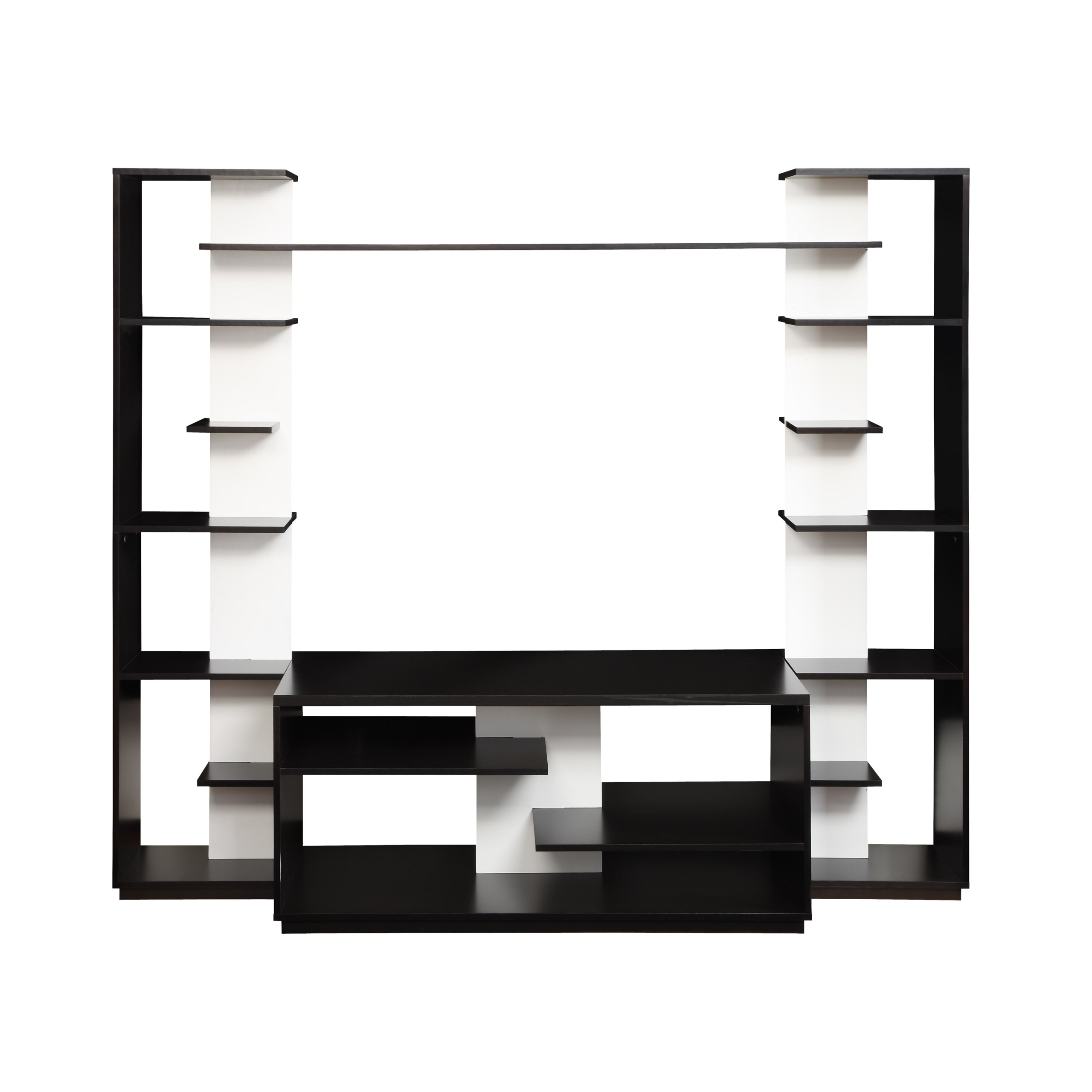 Home entertainment center with reversible back panels this large h
