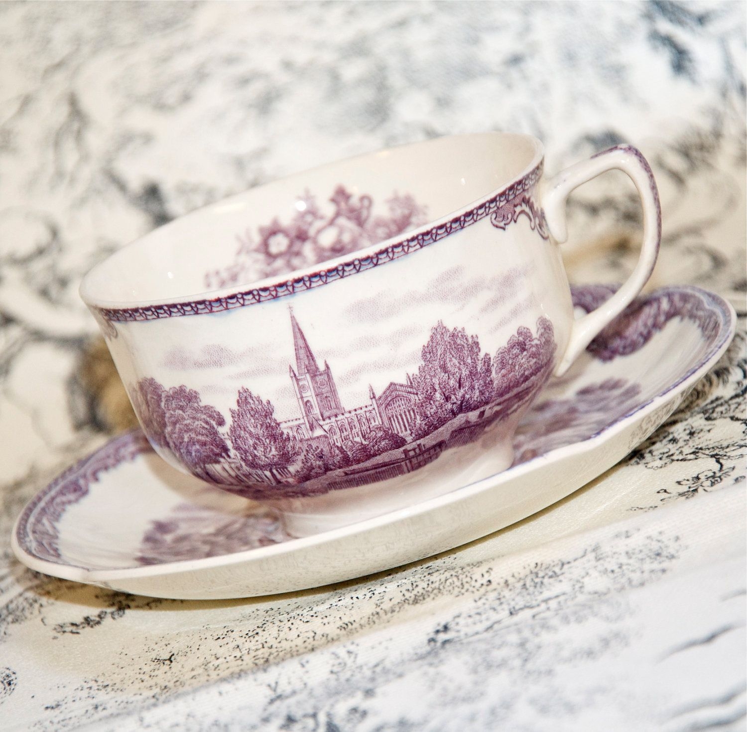 Johnson bros england old britain castles pink