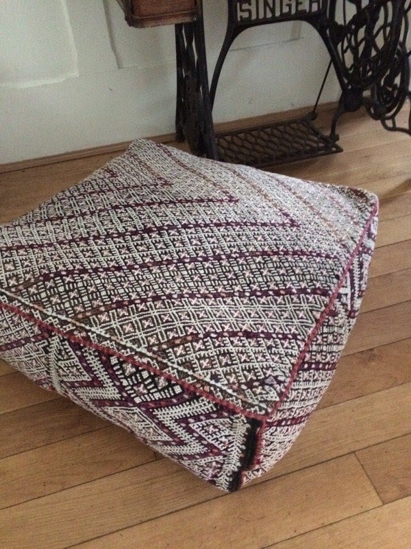 Leather floor cushions large
