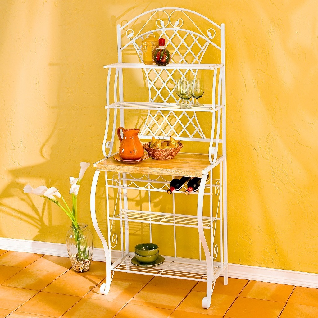 Microwave cart with wine rack