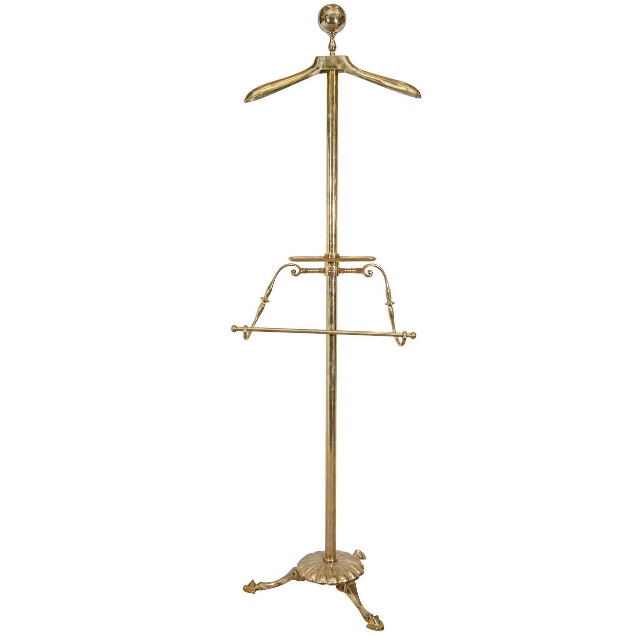 Mid century brass clothing stand valet