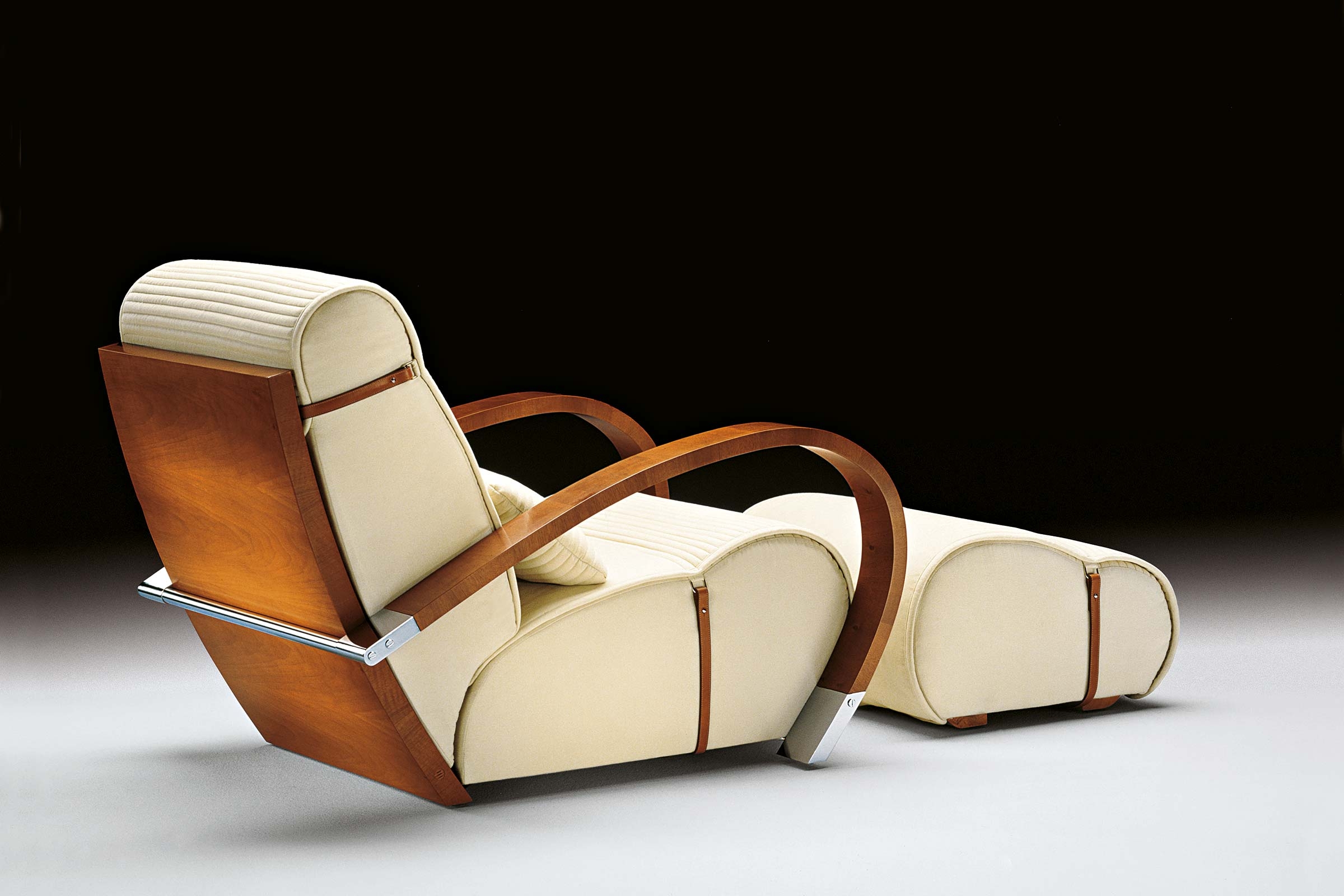 Modern home furniture design walnut armchairs with art deco style