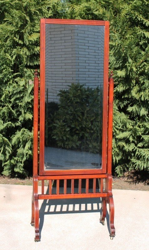 Oak cheval free standing mirror