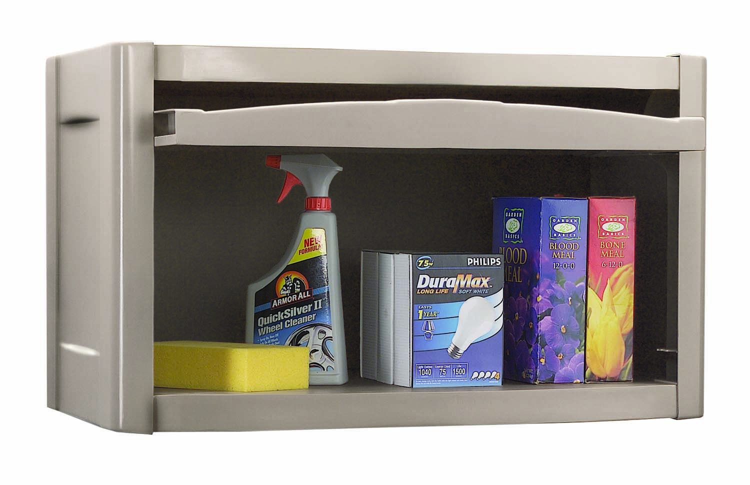 Plastic storage cabinets wall mount utility garage cabinet taupe