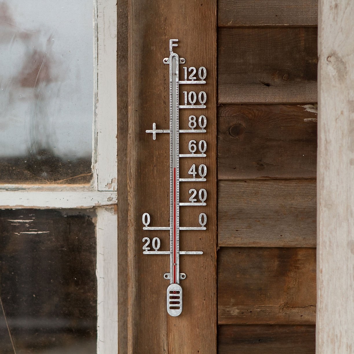 Rustic outdoor thermometer