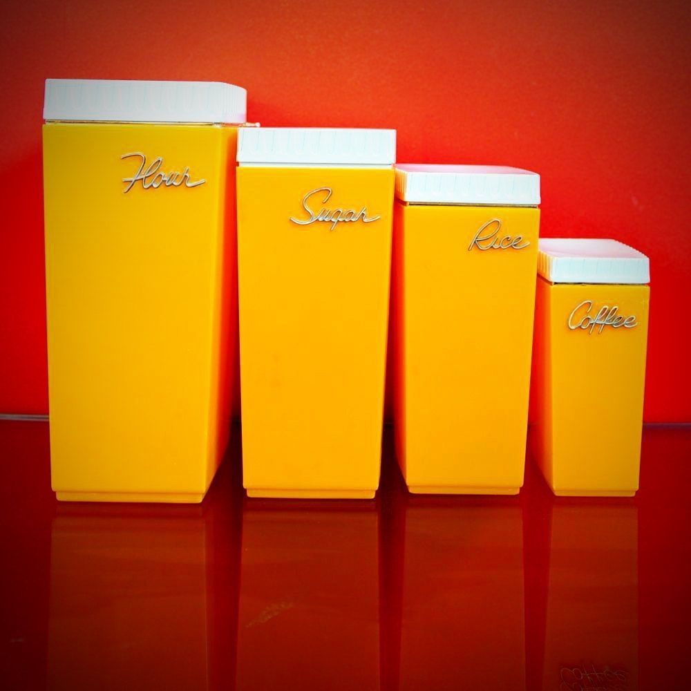 Set of 4 vintage capri kitchen canisters