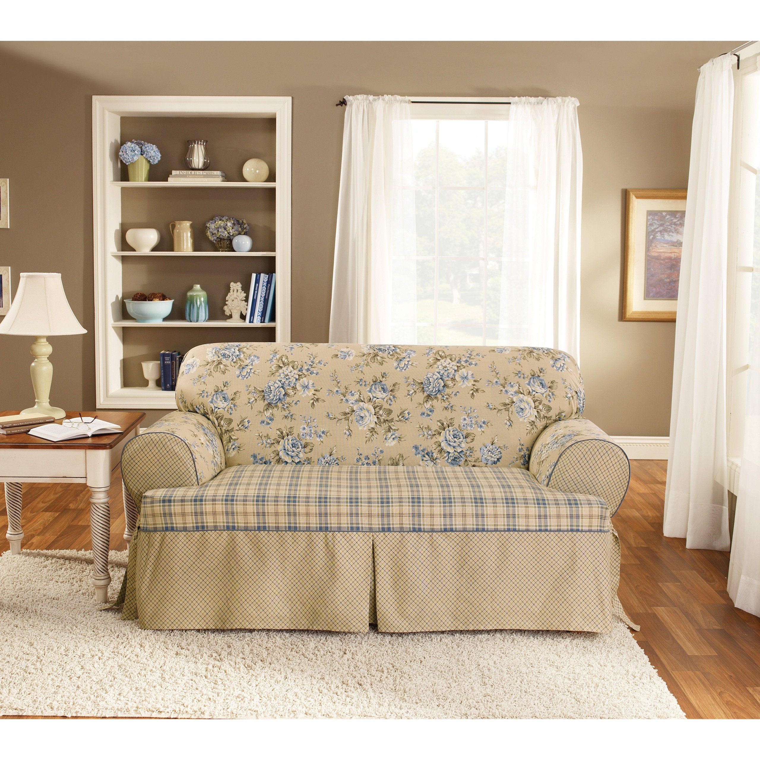 Sure Fit Lexington 1-Piece T Kick Pleat Skirt Sofa Slipcover