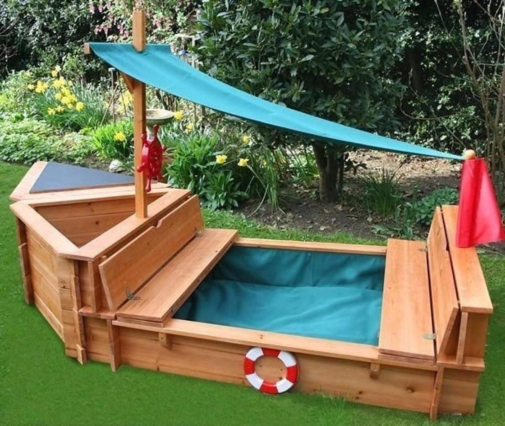 Wood Sandbox With Cover
