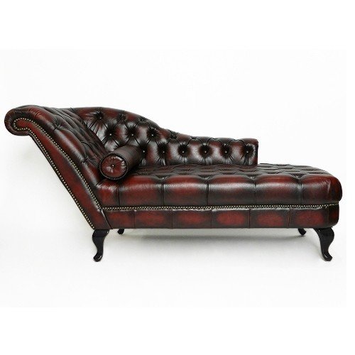 Antique leather chaise lounge