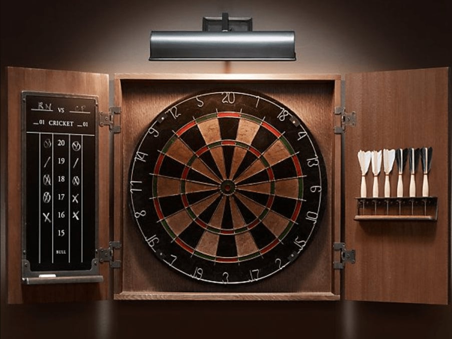 Dartboard cabinet set